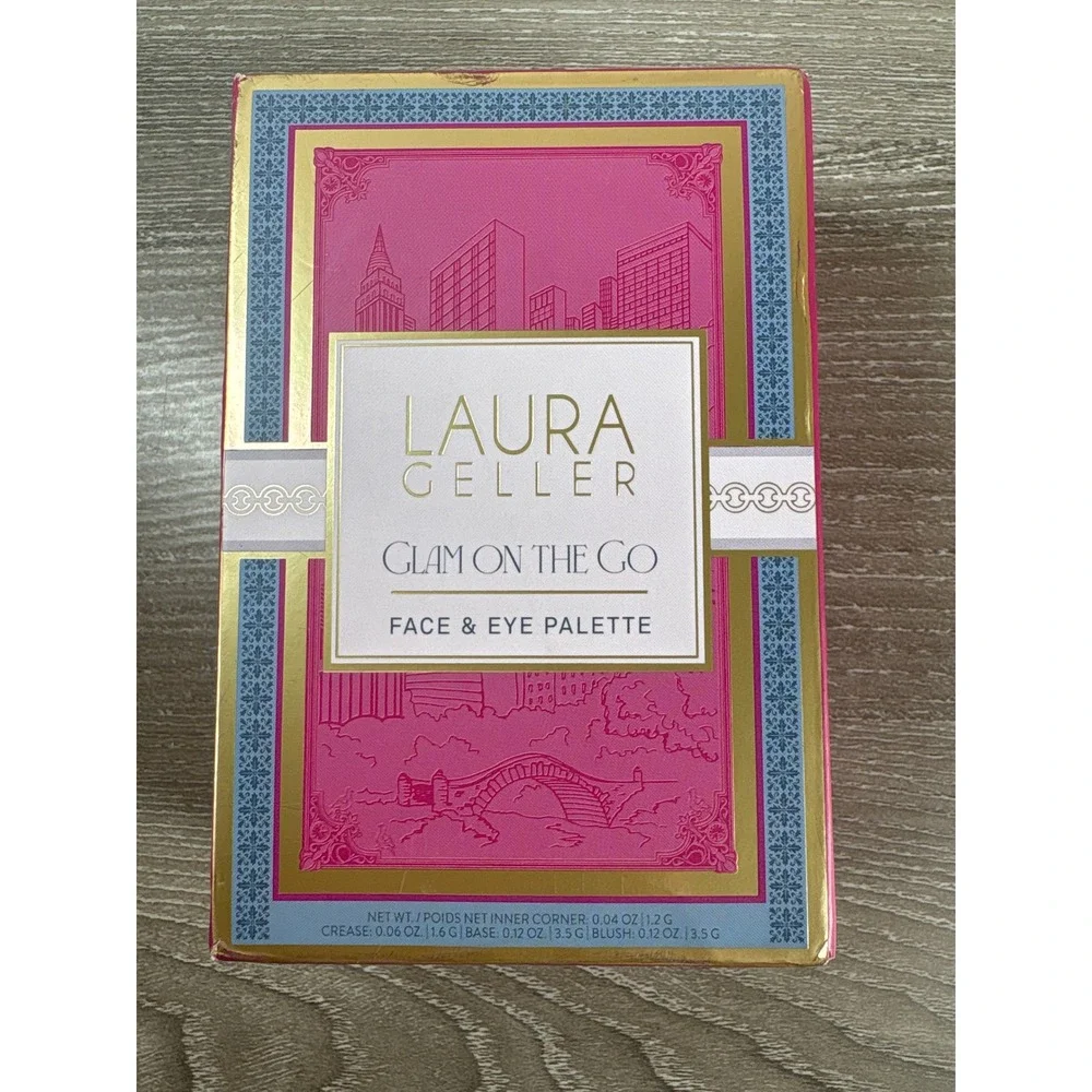 NEW~ Laura Geller GLAM ON THE GO Face Eye Palette 3 Sets Blush & Eyeshadows